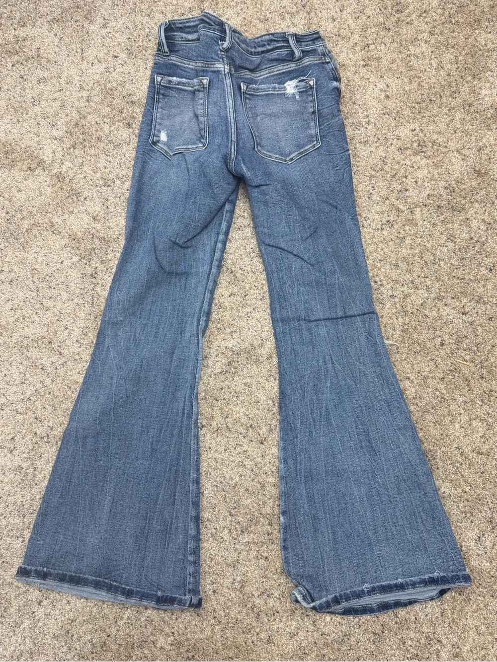 Flying Monkey Dark Blue Distressed Flare Jeans